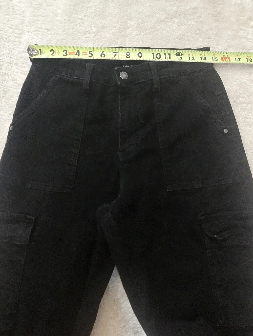 Judy Blue Black High-Rise Cargo Wide Leg Skater Stretch Utility Jeans, 11/30